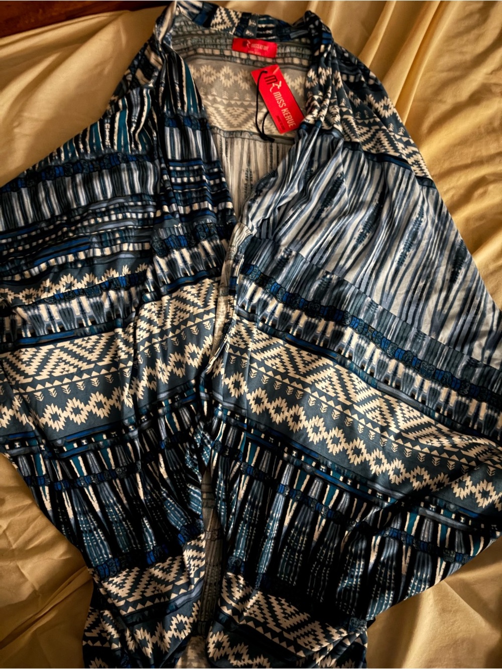Blue Patterned Women's Wrap Skirt - Unbranded - NWT; AS IS